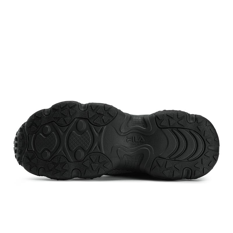 Fila FLUID 7 Abrasion Resistant, Breathable, Lightweight Low Top Chunky Sneakers Men's Black/Shadow Black Gray F12M632103FBD