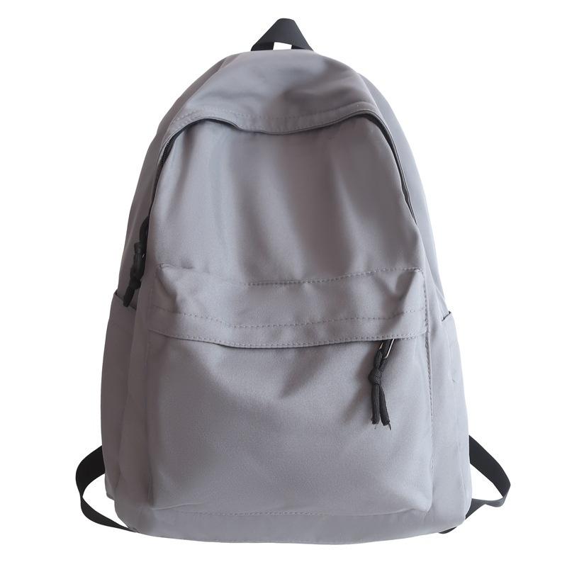 Schoolbag Korean Version of the New Solid Color Backpack, Fashionable, Simple and Large-capacity Backpack for Junior High School Students, Popular