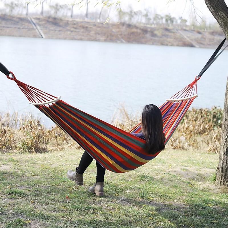 OLOEY Outdoor Anti-Rollover Canvas Hammock