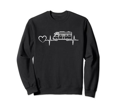 Camping Camper Herzschlag Herz Herzschlag Wohnwagen Sweatshirt
