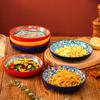 Bohemian Ceramic Plate 7-8 Inch Deep round Steak Fruit Dish Home Creative Tableware 1pc