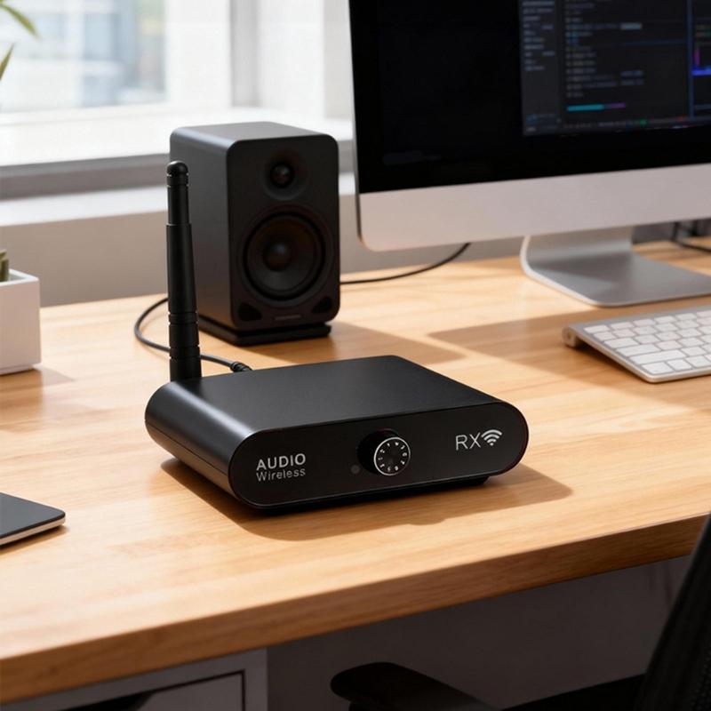 AU2410 Wireless Auditory Transmitter Receiver Set Easy for Streaming Auditory from TV to Speakers