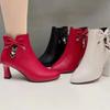 Fashion Women Boots Spring Autumn Single Shoes for Women Comfortable High Heels Boots Female Zip Waterproof High Heels Women Shoes