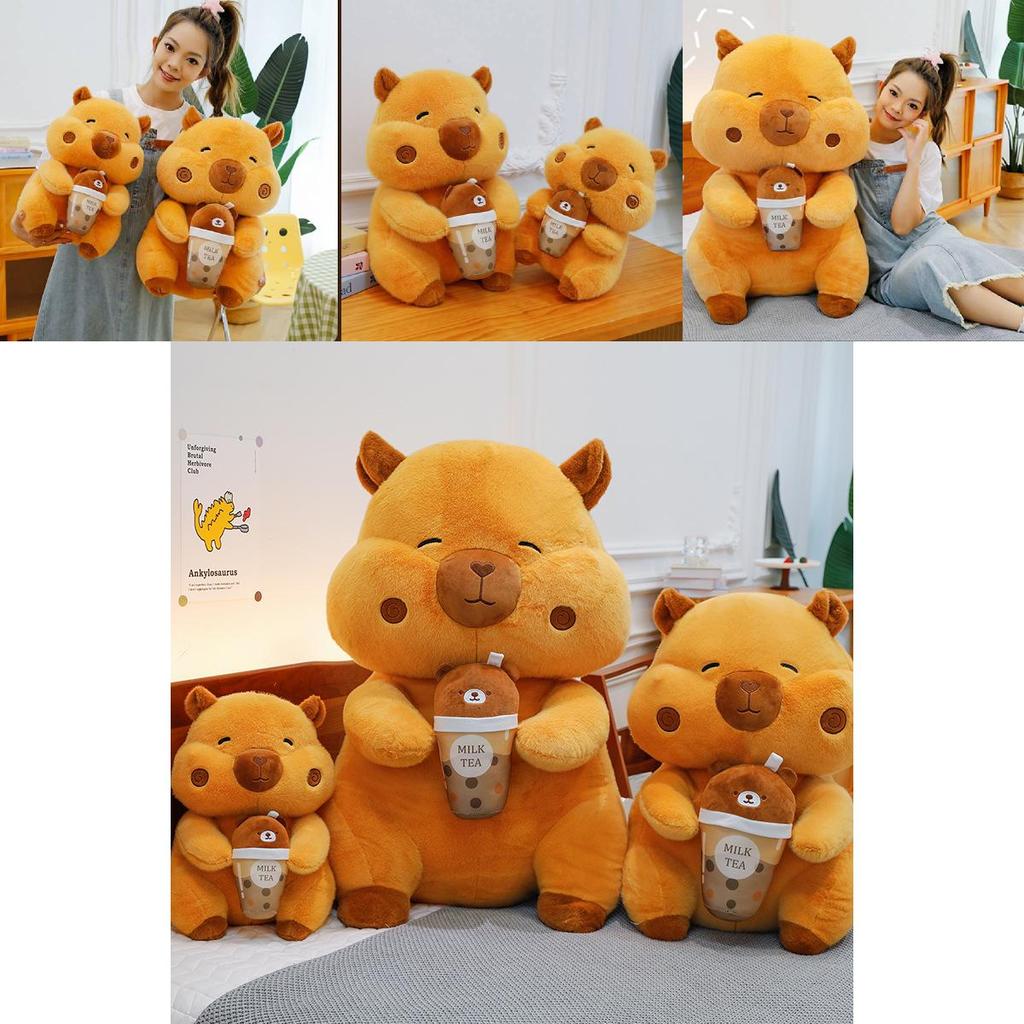 Adorable Q Version Capybara Plush Doll Soft And Cuddly Water Cup Design Gift For Kids