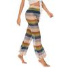 Women's Pants Flared Leg Hollowed Out Trousers Knitted Lace Up Beach Pants