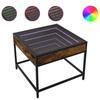 VidaXL Coffee Table with LED Infinity Smoked Oak 50x50x41 Cm, Side Table, Living Room Table, Side Table, End Table 847679
