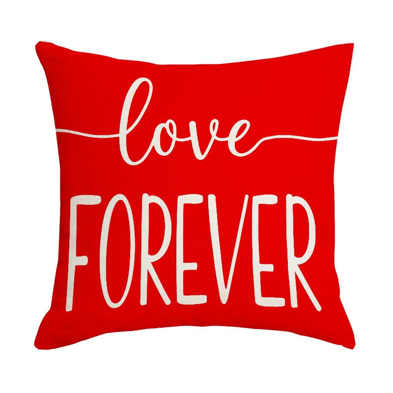 New Valentine's Day Pillow Love Letter Print Pillow Simple and Versatile Linen Pillow