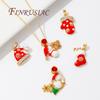 Christmas Gifts Happy New Year 2026 18K Gold Plated Brass Charms For Necklaces,Pendants For Jewelry Making,Women's Gift Xmas