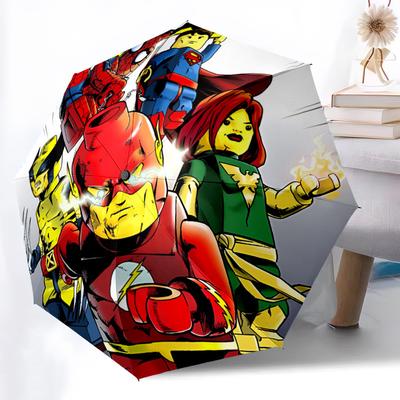 1pc Lego Heroes Automatic Open/Close Folding Umbrella, Windproof 8 Rib Construction, Lightweight Travel Umbrella for Women/Men,0903222