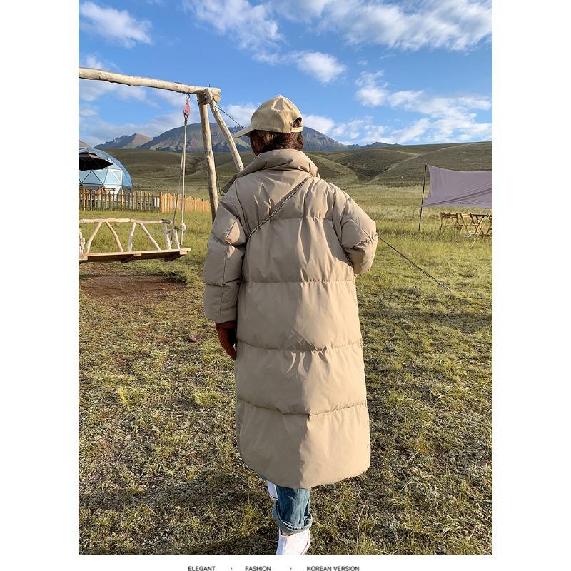 Cotton Jacket Women's Jacket Korean Version Medium and Long Large Size Bread Jacket Loose Student Long Waist Down Jacket