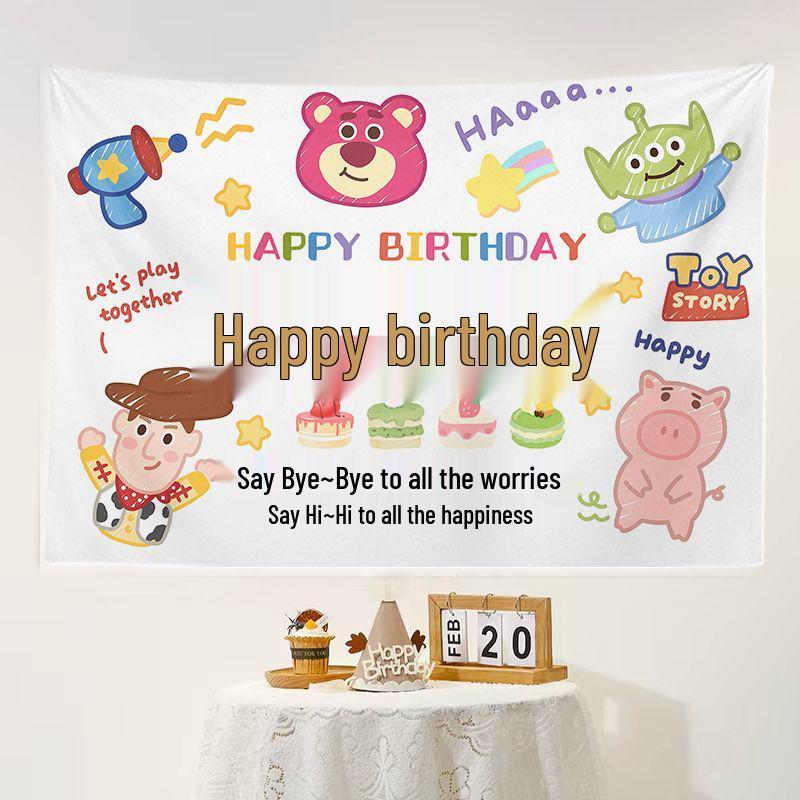 Kids' Birthday Backdrop Curtain - Party Poster Photo Props for a Festive Atmosphere
