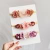 3/4Pcs Artificial Flower Headband for Kids Baby Girls Hair Band Set Floral Newborn Toddler Elastic Nylon Headwear Accessories