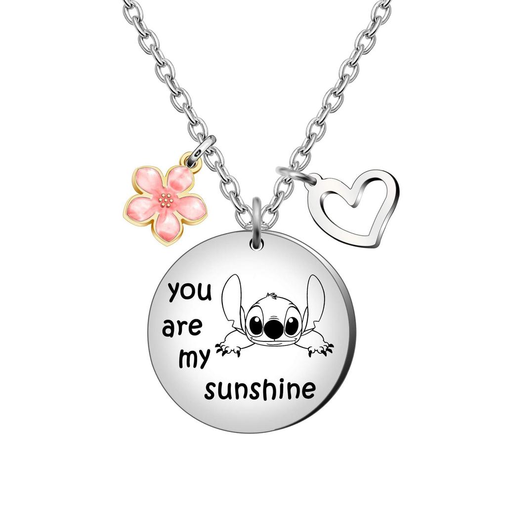 You Are My Sunshine Pendant Necklace & Love Couple Keychain