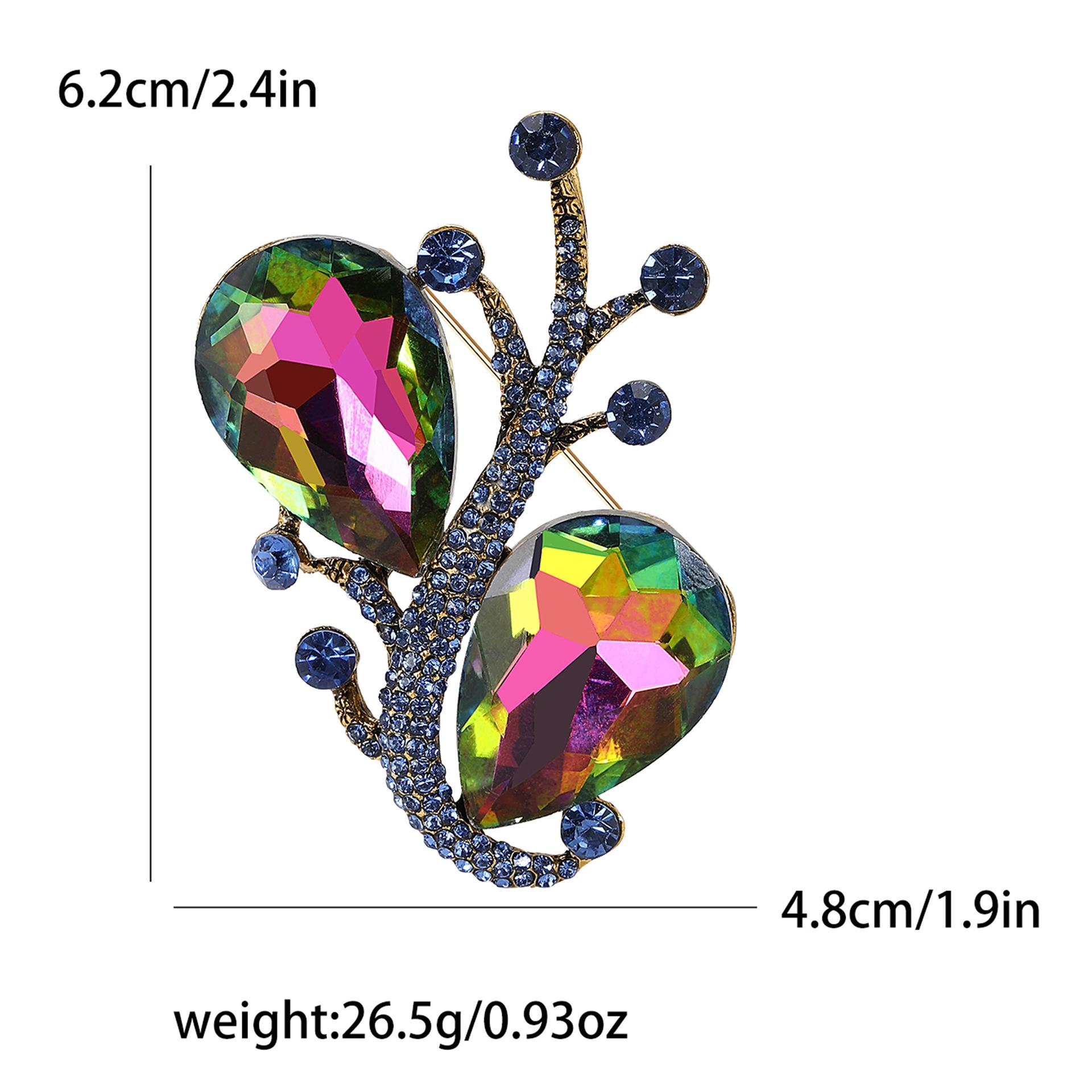 

Брошь из высококачественного сплава с кристаллами и стеклом, преувеличенный темперамент, женский костюм, корсаж, ювелирные изделия, булавка
