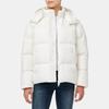 Calvin Klein Minimalist Comfortable Fashion Loose Glossy Hooded Down Jacket Men Outerwear White J327349-YBI