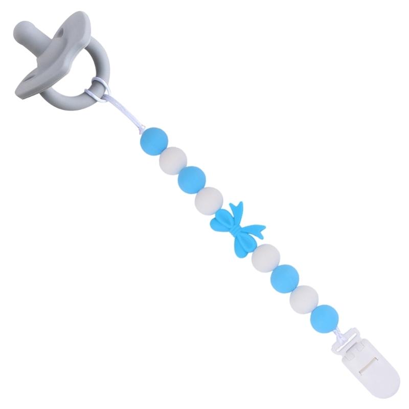 Upgraded Dummy Clip with Knot- for Baby BPA Free Silicone Pacifiers Clip Soother Chain Holders for Boys & Girls Gift