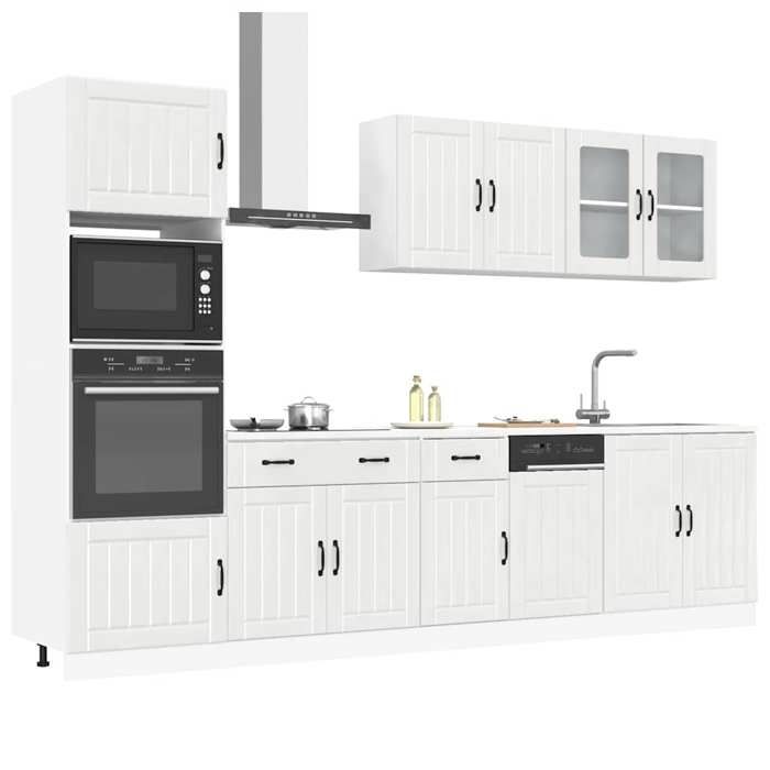 VidaXL Ensemble de 7 meubles de cuisine "Lucca" en bois d'ingénierie blanc brillant 3314743