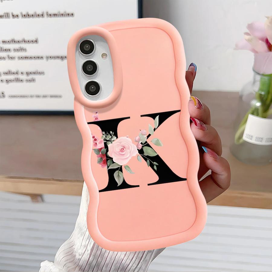 Flower Letters Case for Samsung Galaxy A14 A52 A11 A16 A21s A12 A13 A15 Soft Phone Cover A06 A33 A04 A23 A22 A03 A05 A53