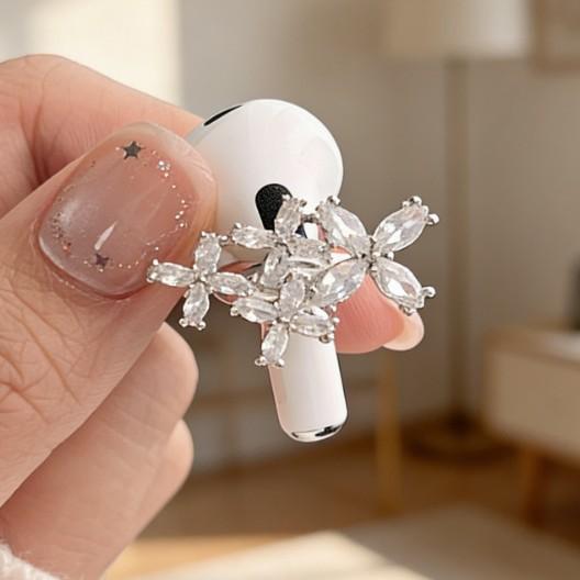 

Apple Huawei Bluetooth headset diamond buckle zircon leaf headset clip temperament fashion earrings factory direct sales can be wholesale