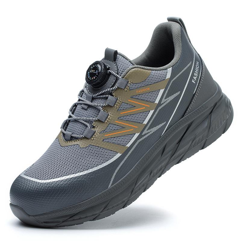 

rotating button safety shoes lightweight work sneakers steel toe safety work boots anti puncture industrial safety tennis shoes 36