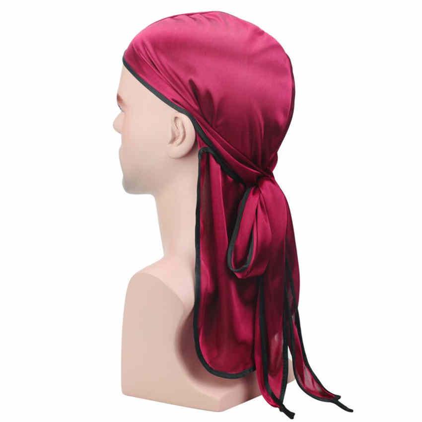 Unisex Long Tail Scorpion Pirate Silk Satin Cap Elastic Head Cap Chemotherapy Hat Hair Accessories