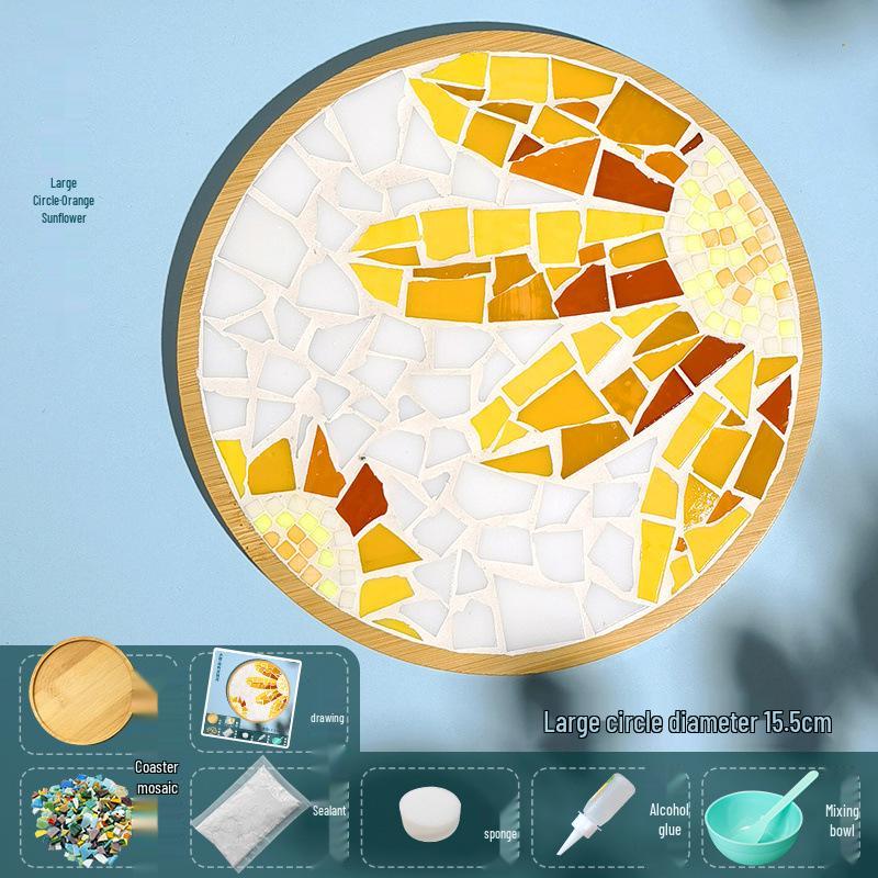 DIY Large Mosaic Coaster Kit: Creative Glass Sticker Pack for Adults & Kids