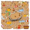 51 Capybara Doodle Stickers Personalized Cartoon Cute Hand-painted Animal Decorative Water Cup Mobile Phone Waterproof Stickers