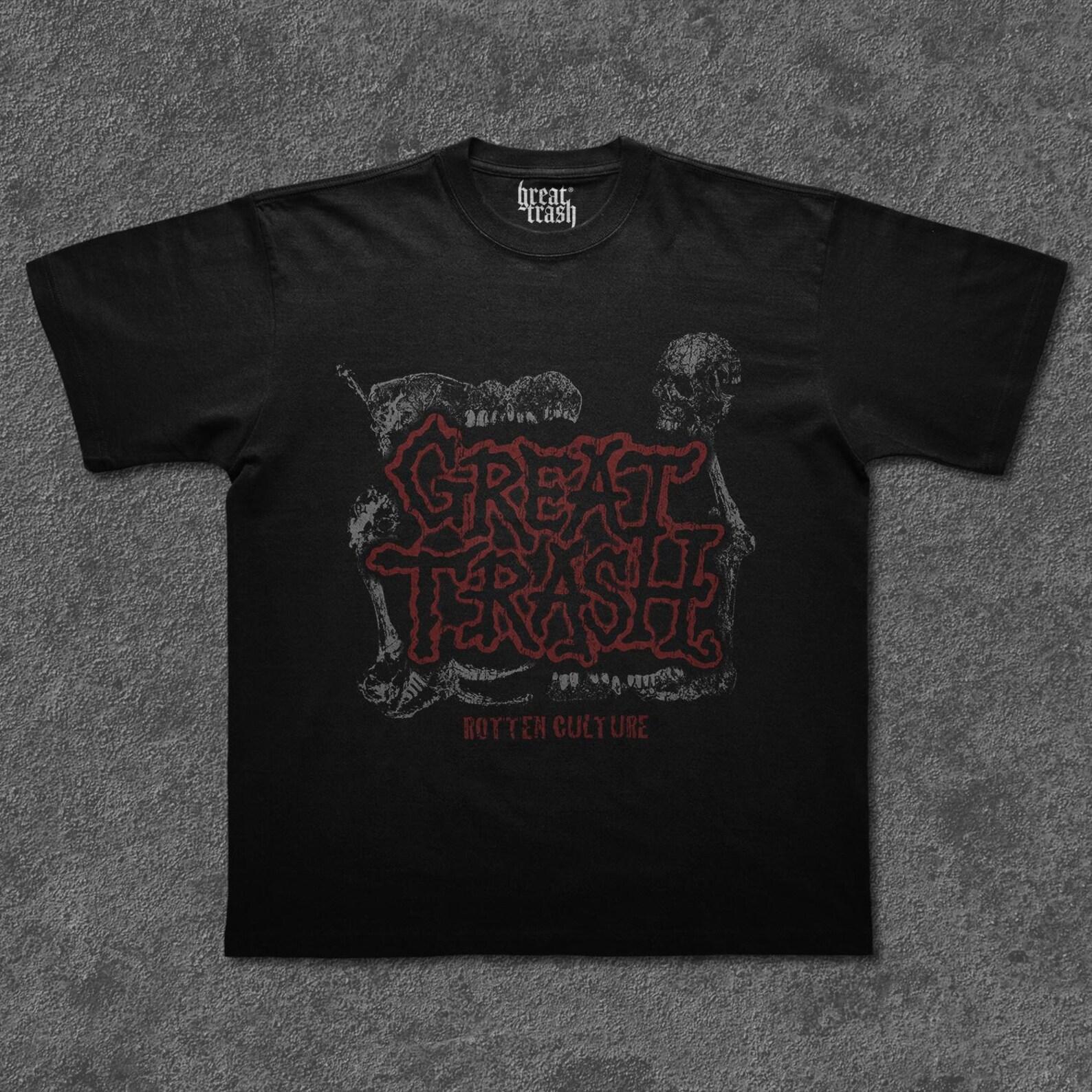 Skeleton Logo Death Metal T-Shirt | Skull Band Graphic Tee 4XL