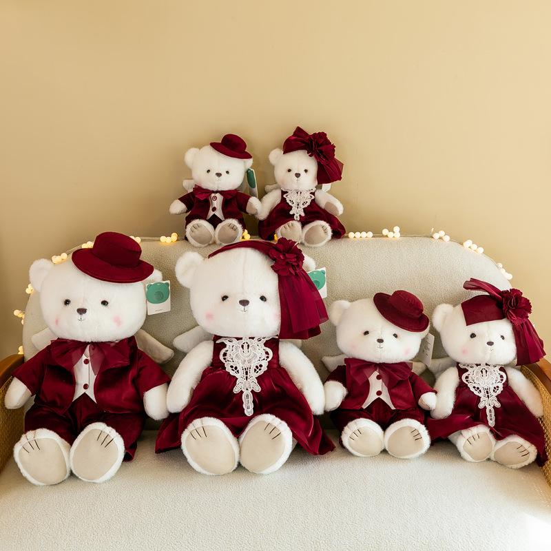 Wedding Plush Themed Bear With Short Plush Material For Romantic Gift And Decor