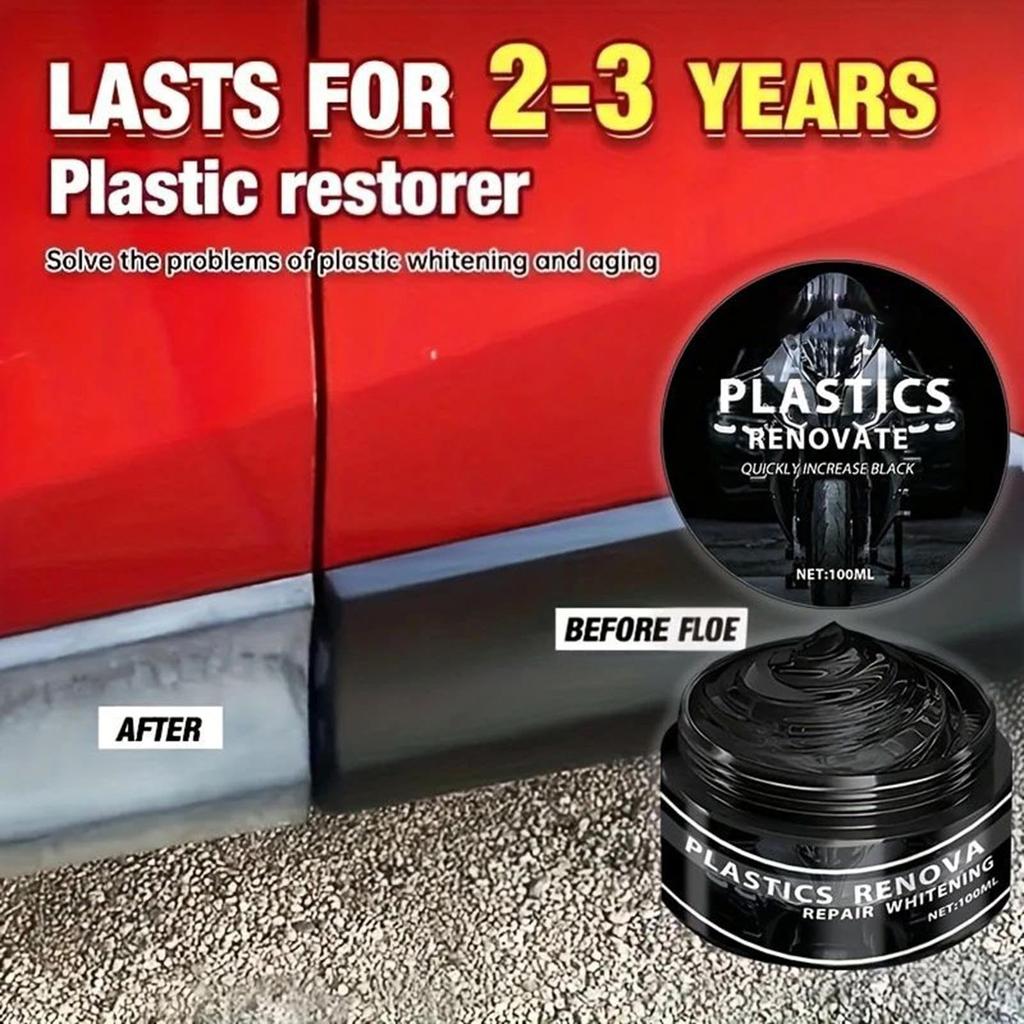 Mqyra Car Black Trim Restorer - Car Scratch Repair Paste, 100ml Rubber Repair