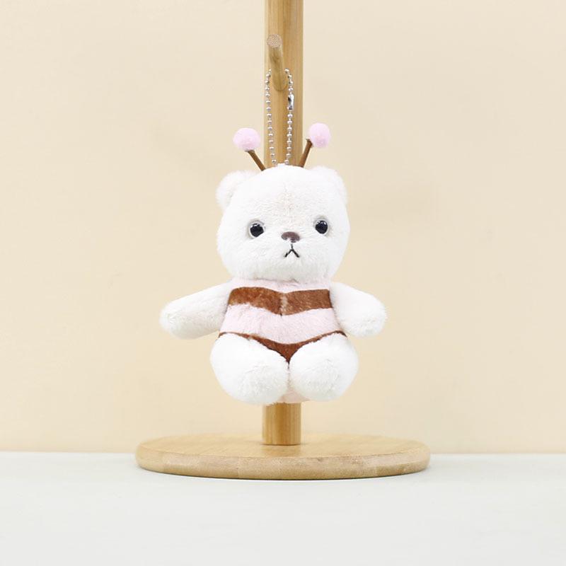 

Plush Bee Adorable Keychain Cute Bear Pendant Soft Toy For Bags And Accessories білий