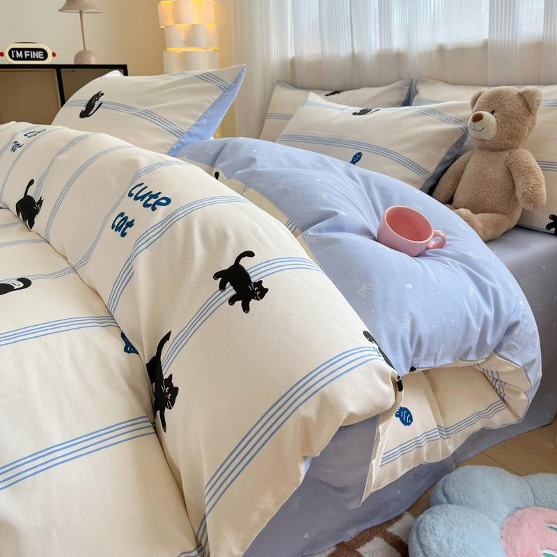 

Маленький комплект из четырех предметов из чистого хлопка для спальни, сетчатый комплект из трех предметов 1.8m bed