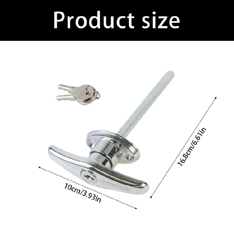 Rustproof Zincs Alloys Garage Lock T Handle Design 2 Key Included For Effortlessly Installation And Security