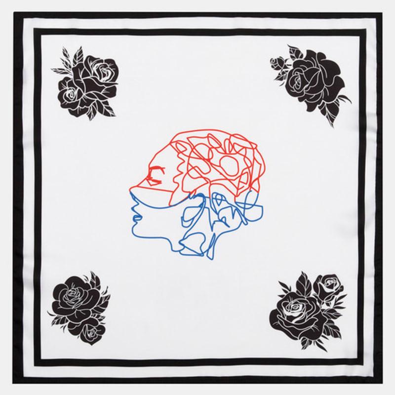 

RECLOW Signature Drawing LOGO Scarf BLACK ROSE FREE