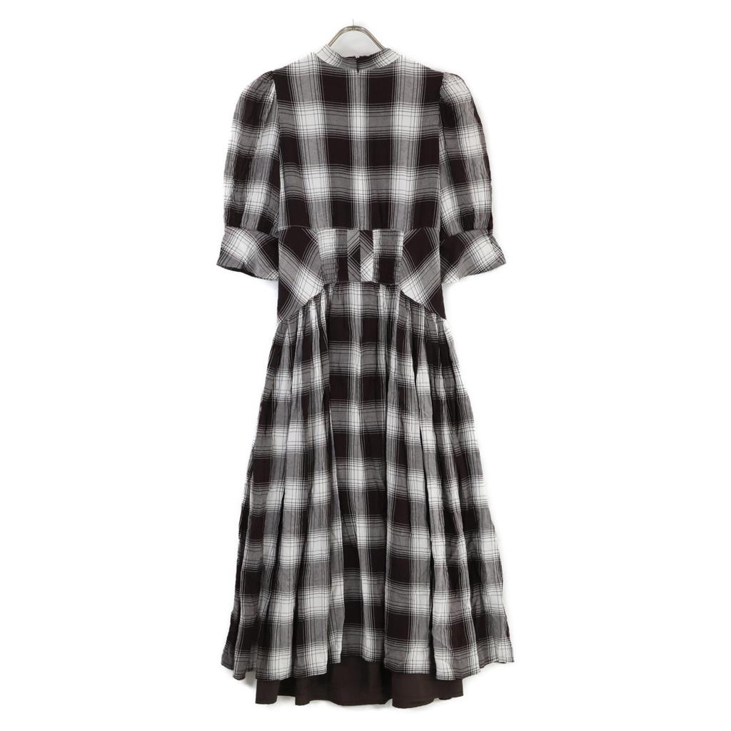Her lip to 1243305079 Chelsea Checked Tie Dress dress 1 Brown x whiteUsed