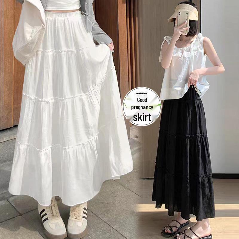 Maternity High Waist Slimming A-line Fluffy Ballet Skirt - Summer 2026 M