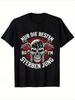 Summer Street Hiphop Gothic Dark Style Printed Tshirt Fashionable Skullthemed Personalized Mens Tshirt