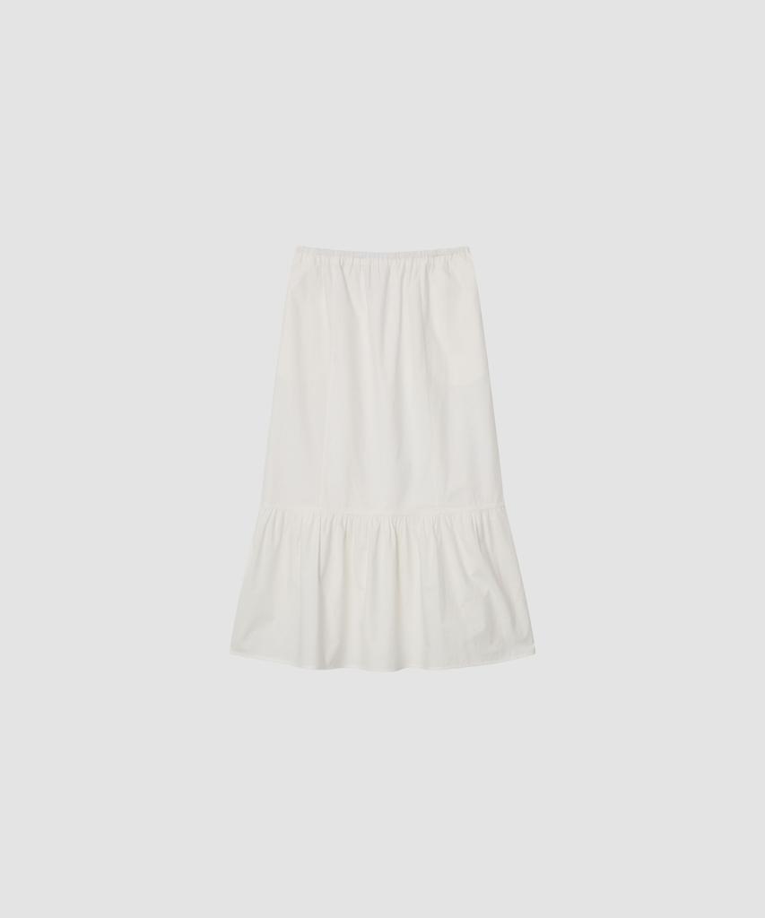 Deolil Trim White Long Skirt