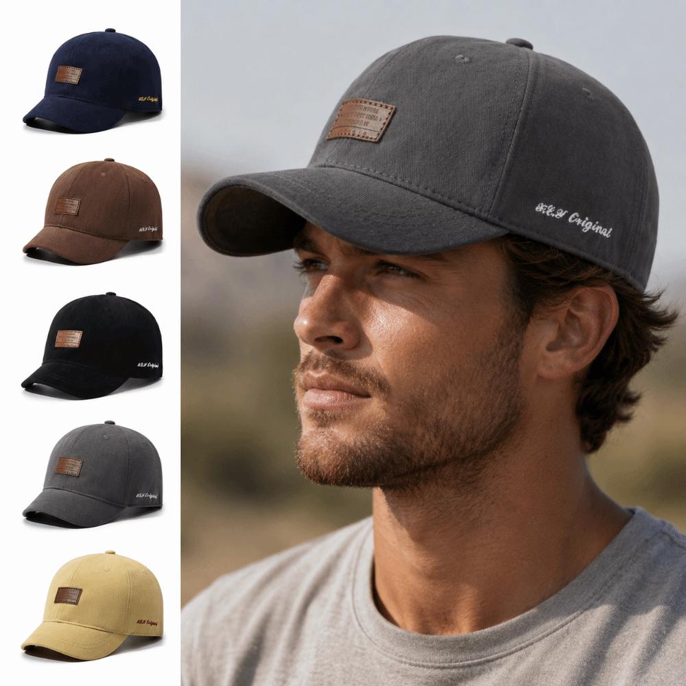 Adjustable Back Strap Leather Patch Baseball Cap Cotton Adjustable Cap Dad Hat For Women Men