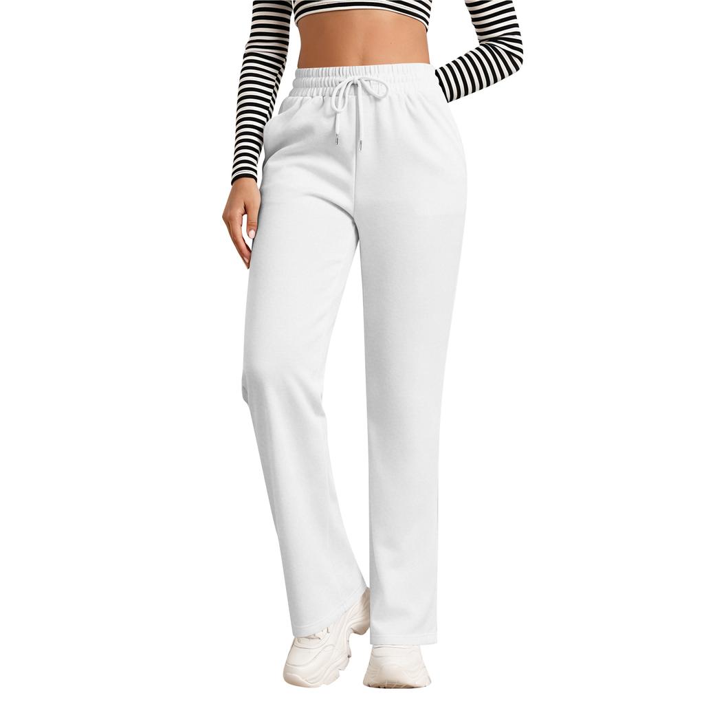 Gefütterte Damen-Jogginghose mit weitem Bein und Taschen für Freizeit und Alltag