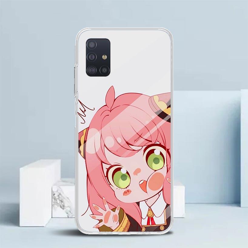S-Spy Family Anya Phone Case For Samsung Galaxy A52 A32 A22 A12 A51 A50S A30S A10S Note 20 Ultra 10 S10 Plus A31 A20 A71 A72 Gal