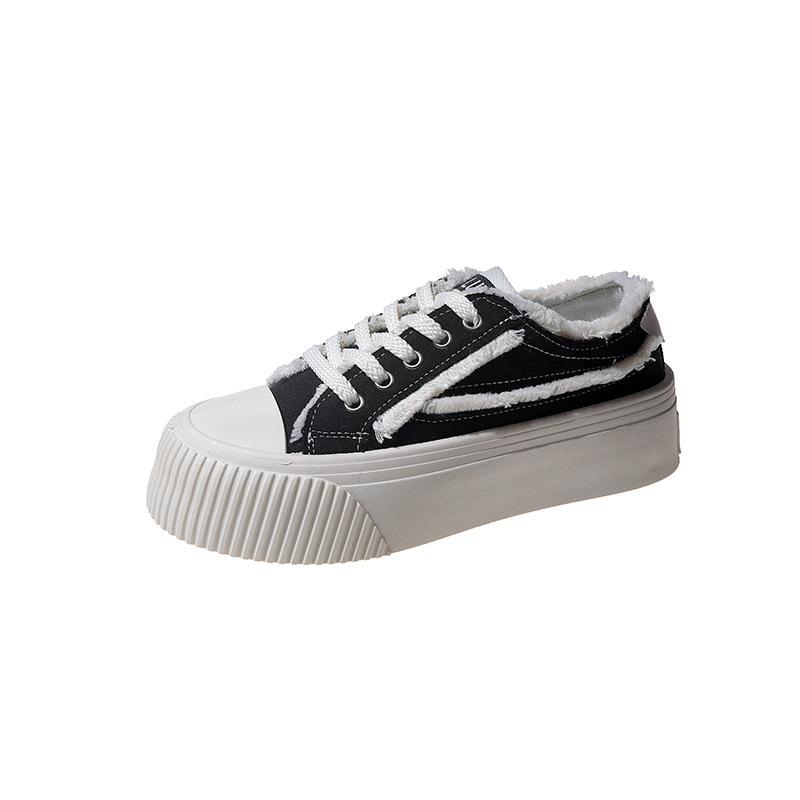 

Rough edge retro canvas shoes women s autumn new platform student white shoes women s niche casual board shoes 40