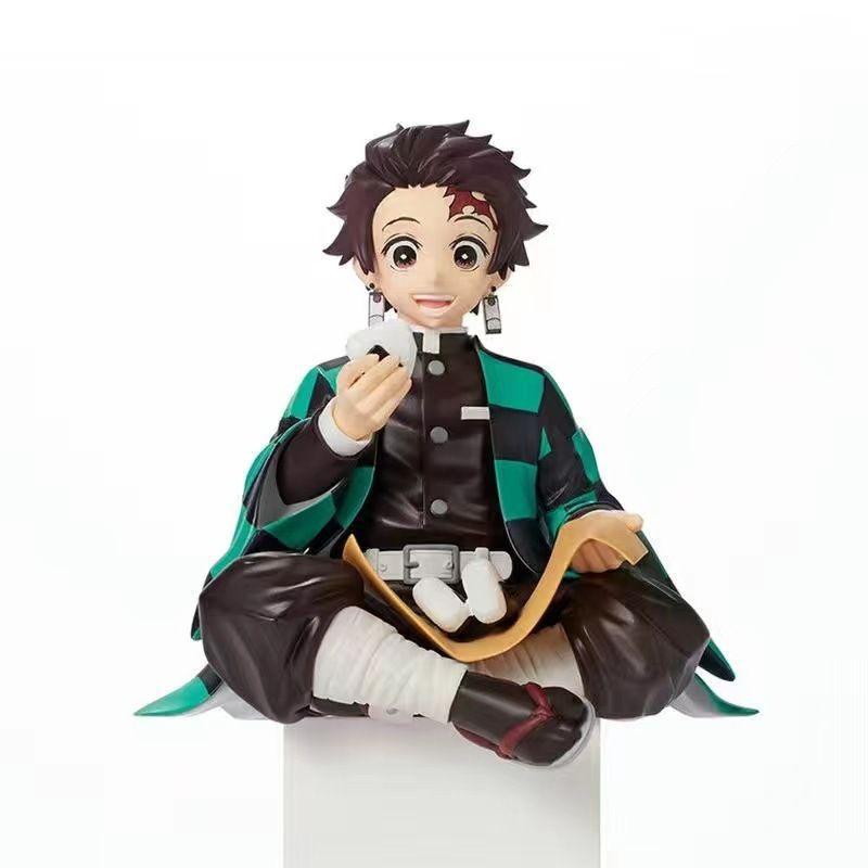 Kimetsu No Yaiba - Rice Ball Tanjiro Nezuko Zenitsu Decorations For Desktop Pc Case And Car Anime Figure Model Doll Toy Gift
