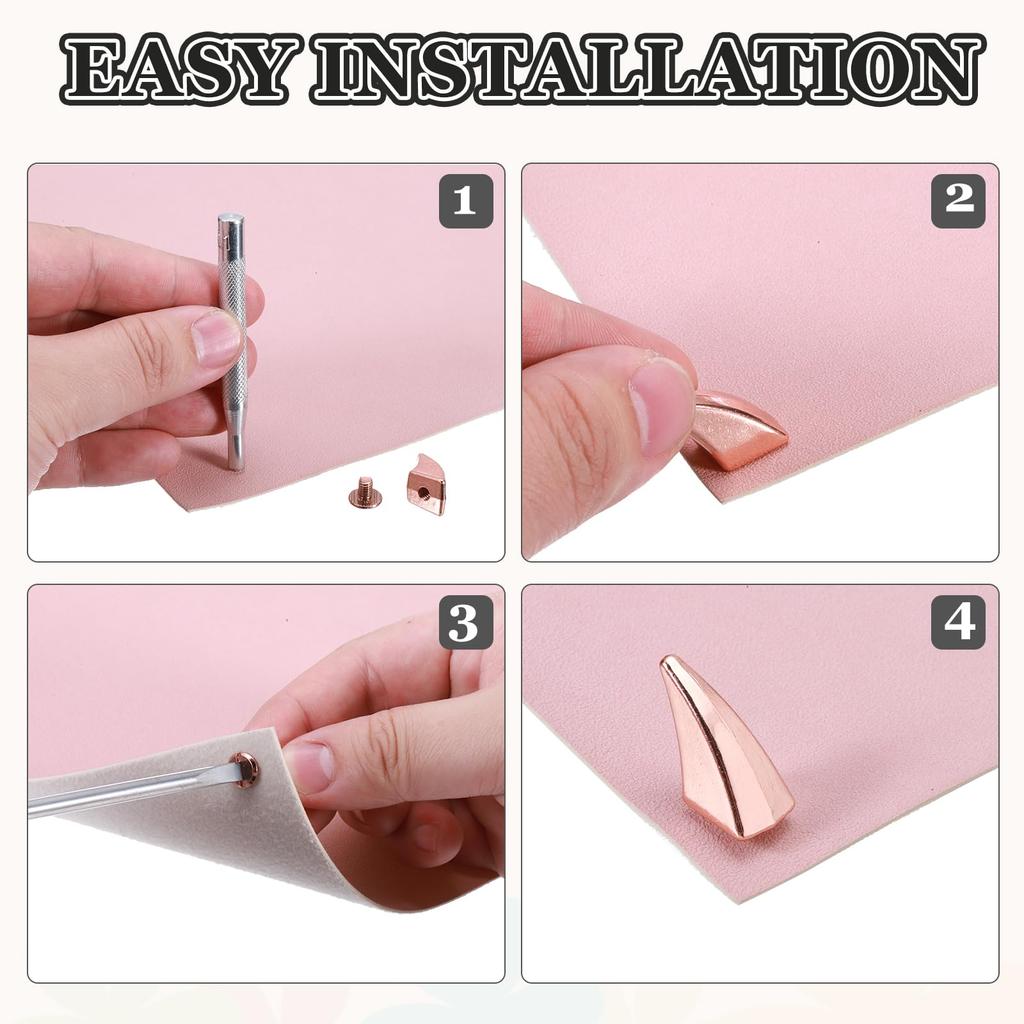 PATIKIL 17mm Hroty a Rohové Nýty Kožené Řemeslo Dračí Dráp Punkový Styl Sada Nýtů pro DIY Vlastní Barevné Červené Cvočky, 8ks Sada Cvočků se Šroubem,