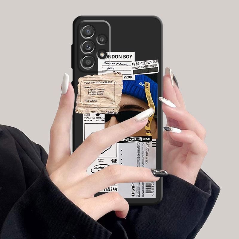 Case for Samsung Galaxy A71 A32 A53 A32 A51 A13 A21s A12 A50 A52 4G 5G A02s Celular Street Punk Design Black Original Fashion