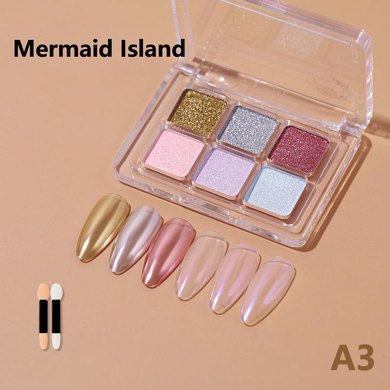 6 Colors Mirror Aurora Solid Nail Glitter Shine Nail Art Decorations Nail Charm Nail Decorations Nail Accessories