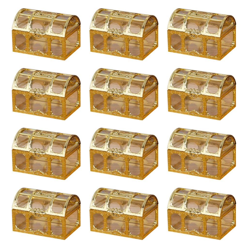 Silver/Golden Candy Boxes Clear Jar Gift Storage Jars Containers Perfect for Party Birthday Weddings Gift Treasure Box