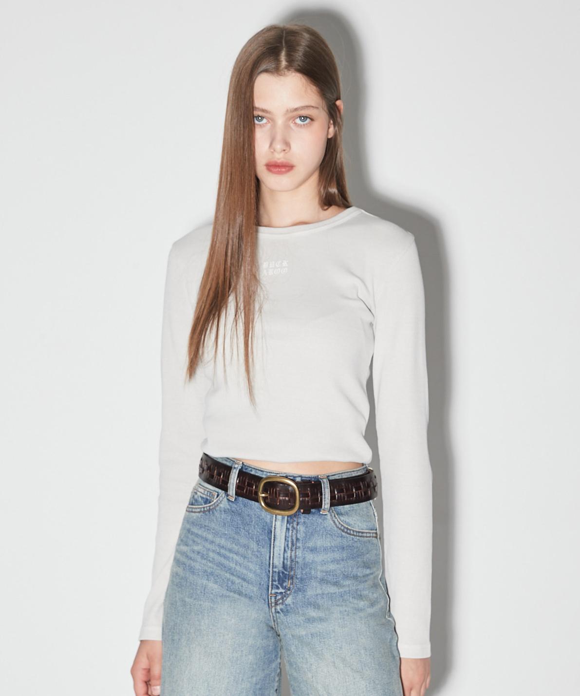Burkeru Women S Ribbed Round T-Shirt Light Grey Light Grey_Xs