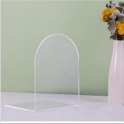 Transparent Matte Black L-Shaped Acrylic Desk Book Stand – Stylish Storage and Support for Students