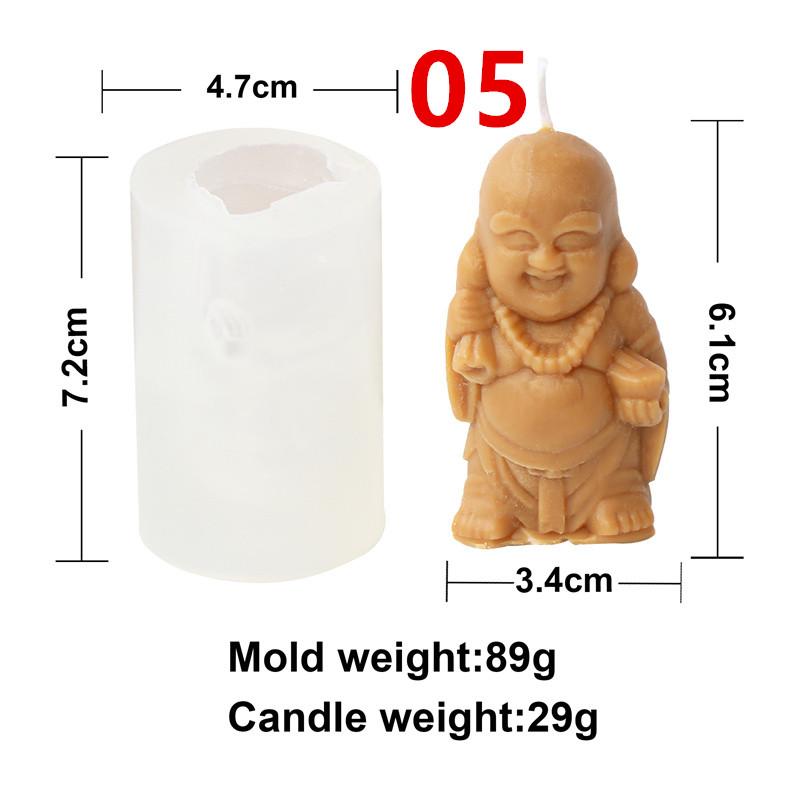 3D Maitreya Buddha Candle Silicone Mold DIY Buddha Statue Resin Gypsum Concrete Mold Mould Home Garden Decorations Craft Mold